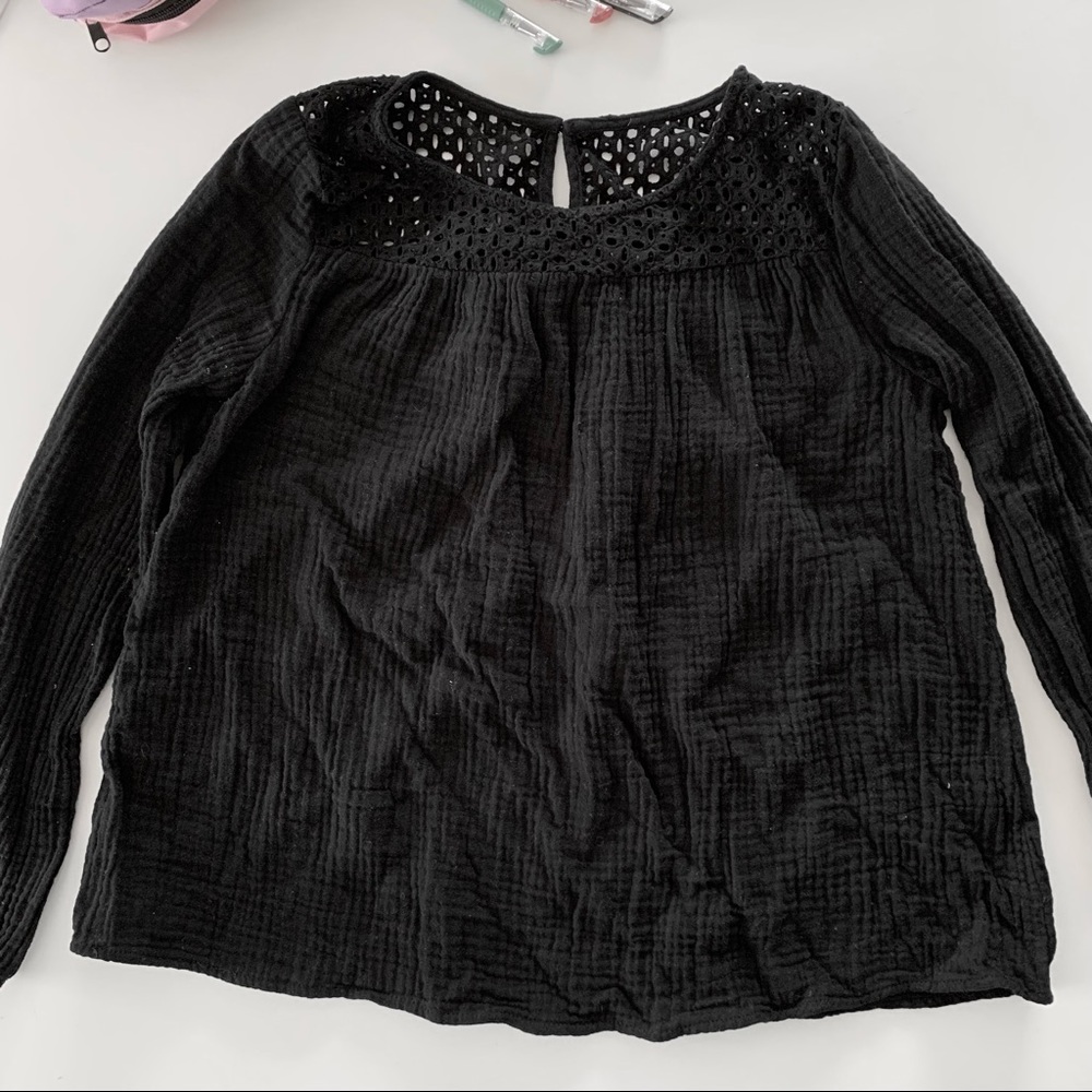 Cat & Jack girls black blouse
